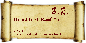 Birnstingl Román névjegykártya